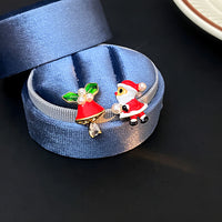 Christmas Copper Santa Bell Earrings