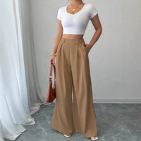 European And American-style Drapey Slimming Straight-leg Casual Pants