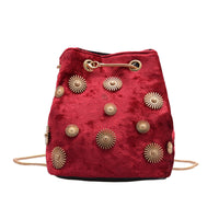 Women's Fashion Velvet Bucket Bag