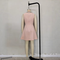 French Style European Chic Pale Sleeveless Beaded Dress