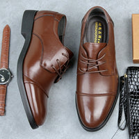 Men's Shoes Plus Size Business Formal Wear Leather Shoes Breathable Lace Up
