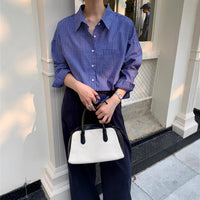 Women's Casual Long-sleeve Plaid Shirt Loose