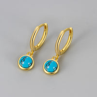 Synthetic Moonstone Agate Turquoise Earrings