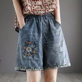Women's Vintage Ripped High Waist Denim Shorts