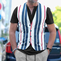 Retro False Two-piece Patchwork Shirt Summer Design Casual V-neck Cardigan