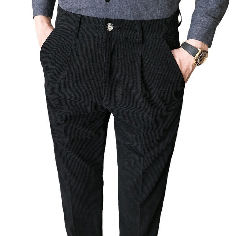 Men's Casual Pants With Corduroy Slim Fit