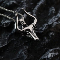 Men's Personalized Smooth-Surface Animal Ox-Head Necklace Pendant