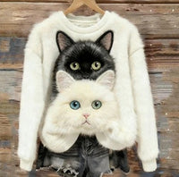 New Christmas Cute Pet Series Crewneck Hoodie With Printed Designs