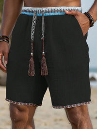Loose-fitting Breathable Beach Pants With A Trendy Ethnic-style Drawstring Design