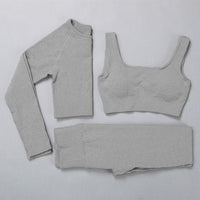 Yoga Clothes Suit Sportswear Jacquard High Elastic Casual