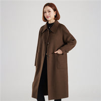Stylish Double-Faced Wool Coat For Elegant Outerwear For Mature Women And Moms