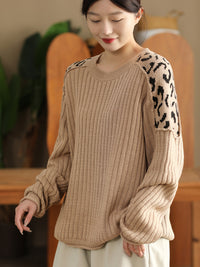 Artistic Casual Top Women's Fashionable Round Neck Cotton Pullover