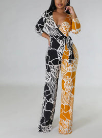 Casual Jumpsuit Printed Color Blocking Women