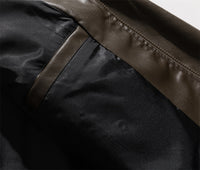 Fashion European And American Style Loose Mock Neck PU Leather Jacket Motorcycle Motorcycle Clothing