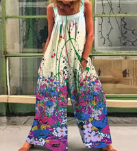 Printed Loose Strap Wide-leg Jumpsuit