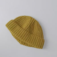 Pure Color Knitted Melon Leather Hood Children's Hat