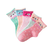 Polka Dot Cartoon Cute Girls In Tube Cotton Socks