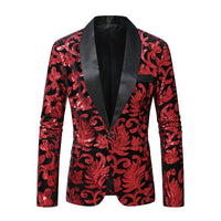 Men's Loose And Versatile Velvet Sequin Suit Jacket