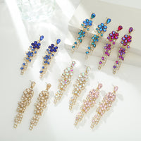 Colorful Zircon Temperament Prosperous Tassel Earrings