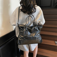 Women's New Fashion Rivet Large Capacity Portable Messenger Bag