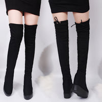 Suede Matte Slimming Stretch Over-the-knee Boots Lightweight Platform Women