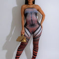 Digital Printing Fashion Personality Tube Top Jumpsuit