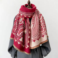 New Geometric All-match Temperament Double-sided Different Color Dual-use Scarf Baggy Coat