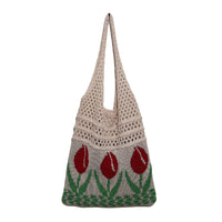 Flower Tulip Vintage Knitted Shoulder Bag