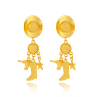 Creative Long Cowboy Hat Eardrops Earrings