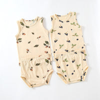 Baby Summer Vest Suit Cotton Thin Split Romper
