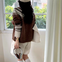Nordic Style Fair Island Short Sweater Cardigan Coat