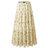 Women's Chiffon Elastic High Waist Pleated A Line Flared