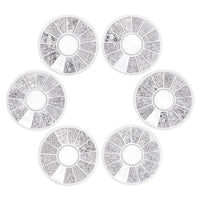 Silver Rivet Xingyue Metal Alloy Nail Box Rhinestone 12 Grid Sequins