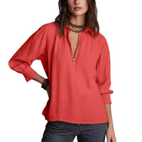 Womens Western-style Shirt-collar Pullover