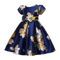 Girls' Vest Print Princess Dress Banquet