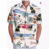 Plus Size Men's Fashion Digital Printing Short Sleeve