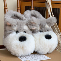 Cartoon Schnauzer Puppy Cotton Slippers Men And Women