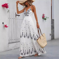 Strap-printed Maxi Dress For Women