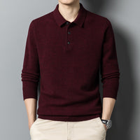 Fall Casual Polo Collar Long-sleeved Sweater