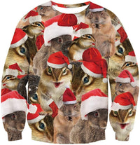 Crewneck Hoodie Sweatshirt With 3D Printed Graphic And Long Sleeves