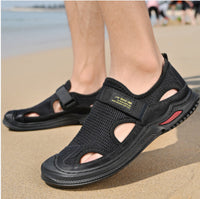 Fashion New Cowhide Men's Casual Mesh Shoes