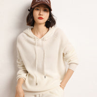 Women's Loose Hooded Sweater Pullover Raglan Short