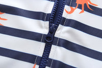Navy Striped Swimsuit Boys Surf Suit Set