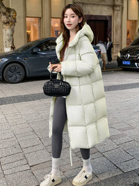 Overknee Mid-length Loose Hooded Women's Coat