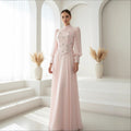 Two-piece Snowflake-diamond Long-sleeve Elegant Figure-flattering Slimming Dress