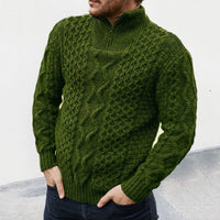 Knitted Sweater Zipper Turtleneck Long Sleeve