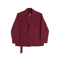 Irregular Tie Tie Tie Loose Profile Suit Men's Asymmetrical Suit Coat