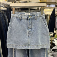 Fashionable Slimming Temperament A- Type Denim Skirt