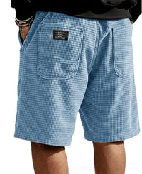 Multi-Pocket Embroidered Drawstring Elastic Waist Casual Shorts