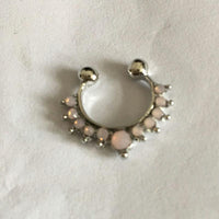No Holes For Body Piercing With Alloy Diamond False Nose Ring